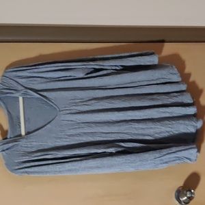 Torrid Gray Hooded Long Sleeve v-neck shirt with rainbow stars on the sleeves